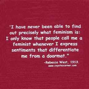 Rebecca West Feminism Doormat Quote by UnrelatedConcepts on Etsy