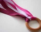 Twirli-kidz Hand Kite/Dance Streamer, play Silk, waldorf toy in Claret, Light purple and Fuscia