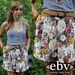 Vintage 80's High Waisted Floral Linen Summer Shorts M L