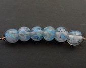 Fluffy clouds. Handmade Lampwork bead set SRA CPteam FHFTeam