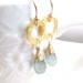 Moss Aquamarine Briolette with Gold Circle Earrings