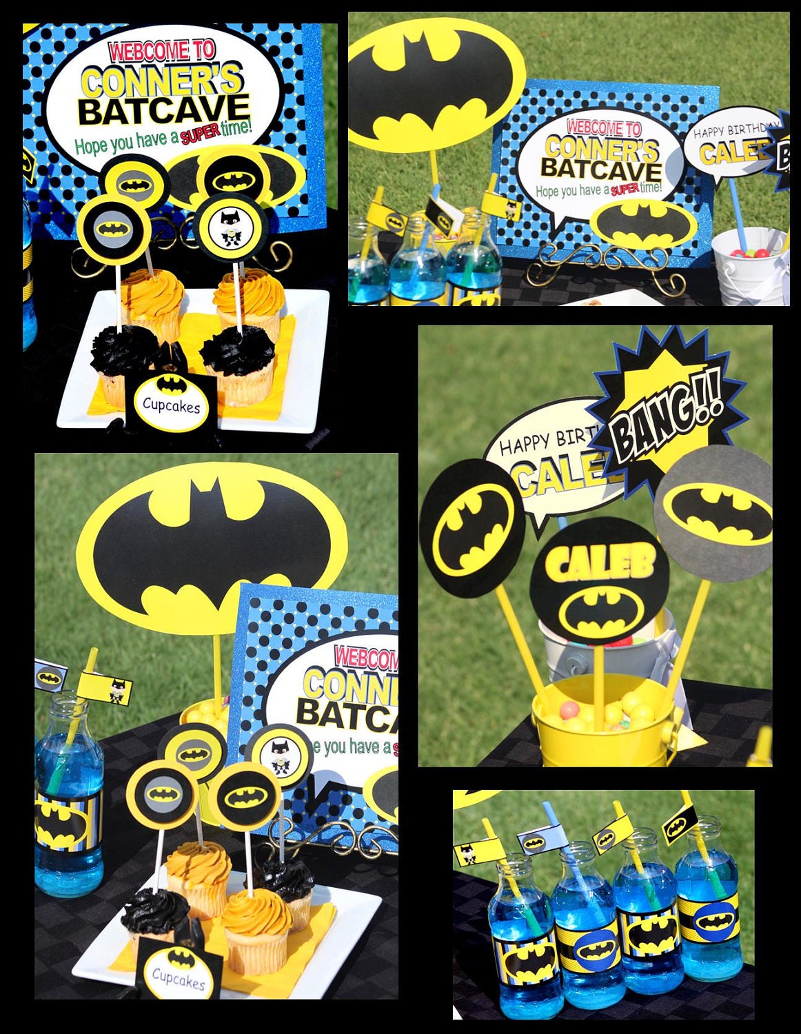 BATMAN COMPLETE - Superheroes - Boys Birthday Party - or Individual items - Super Hero -Krown Kreations and Celebrations Il_570xn