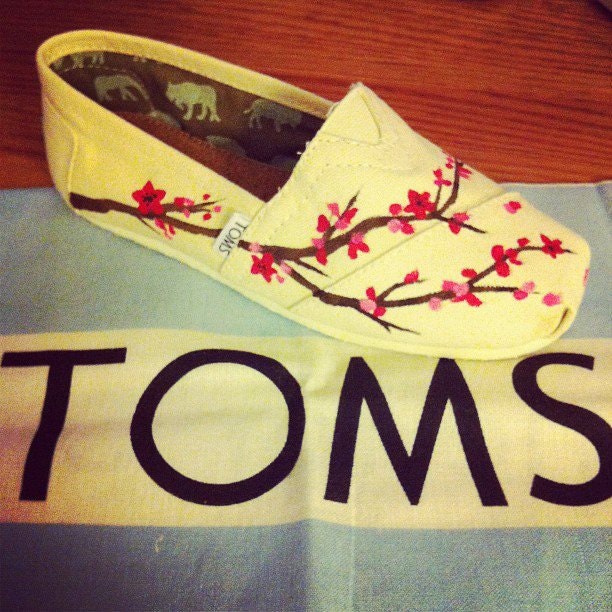 Custom Cherry Blossom Custom TOMS Shoes Spring Special - specklesofpaint