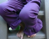 Girls Hemp/Tencel Purple Ruffle Pants