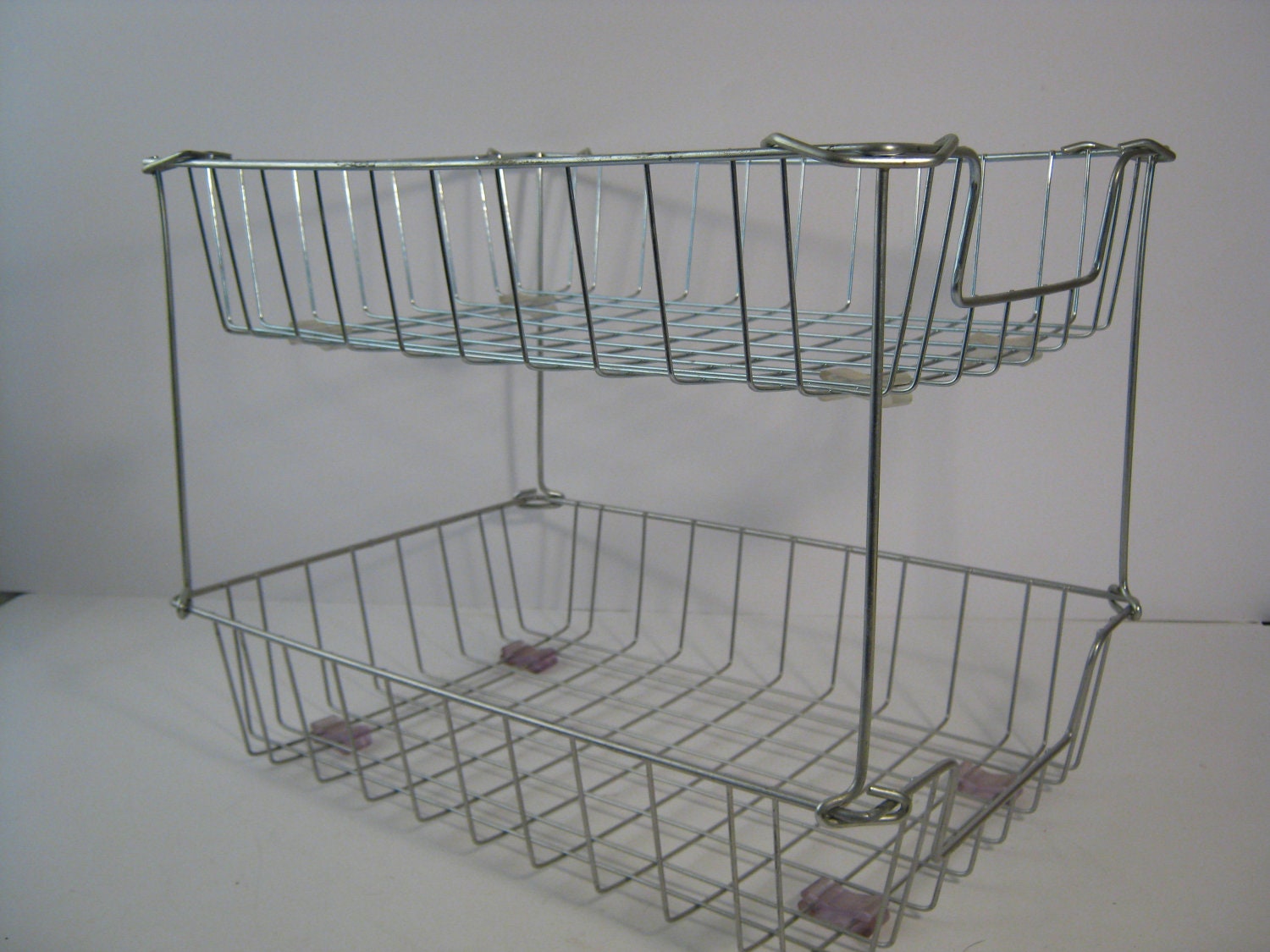 Wire Basket Letter Trays Set of Two Stackable by PherdsFinds