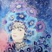 Original Acrylic Painting "Lady Morning" free shipping.