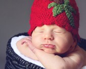 Ohio State University OSU Buckeyes Crochet Hat  Red with Buckeye motif (Newborn - 4T) Great for Photo Prop