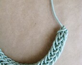 SALE - Knitted Waxed Cotton Necklace - Mint