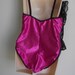 Vintage Teddi corset lingerie pink & black lace teddie M L