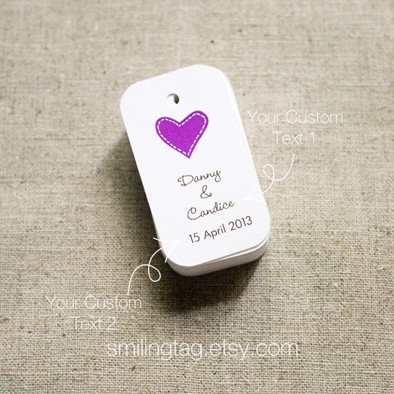 I Heart You Personalised Gift Tags - Wedding Favor Tags - Thank you tags- Hang tags - Wedding Gift Tags - Set of 40 (Item code: J213)