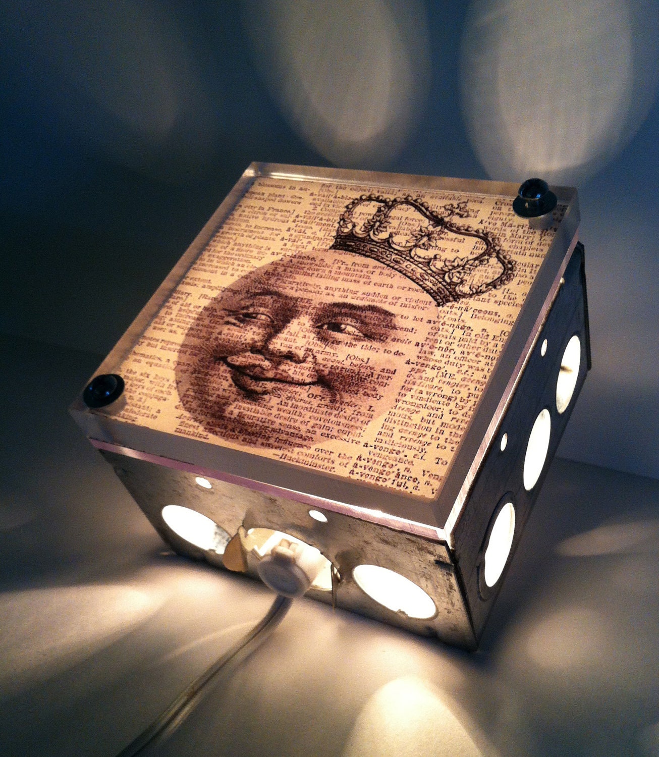 Goodnight Moon Repurposed Vintage Dictionary Print Design Night Light