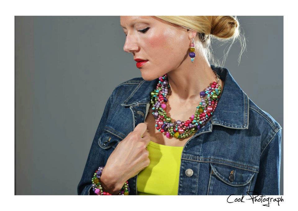 TWISTED, Statement Necklace, Purple, Pink, Green, Turquoise, Bold, Chunky, Pearls, Bridal, Bridesmaid, Jewelry by Jessica Theresa