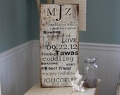 Personalized Subway Art on Barn Wood. Perfect for wedding,house warming gift, birthday,nursery.