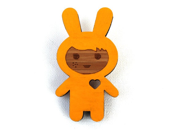 Yellow Bunny Suit brooch