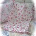 Vintage RUFFLED Floral Bright PINK Green Cabbage ROSES Romantic Pillow Sham
