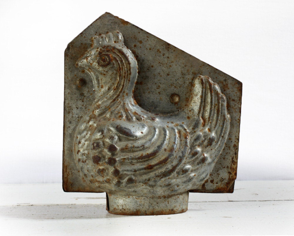 Antique French Chocolate MOLD in the shape of HEN 1939