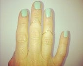 Double layer chevron knuckle ring - 2 gold filled knuckle wire band.