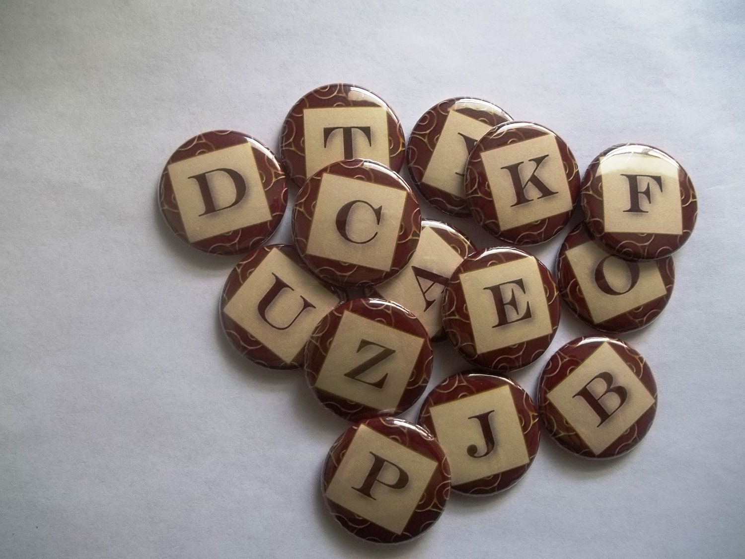 26 Elegant Alphabet flat back Buttons