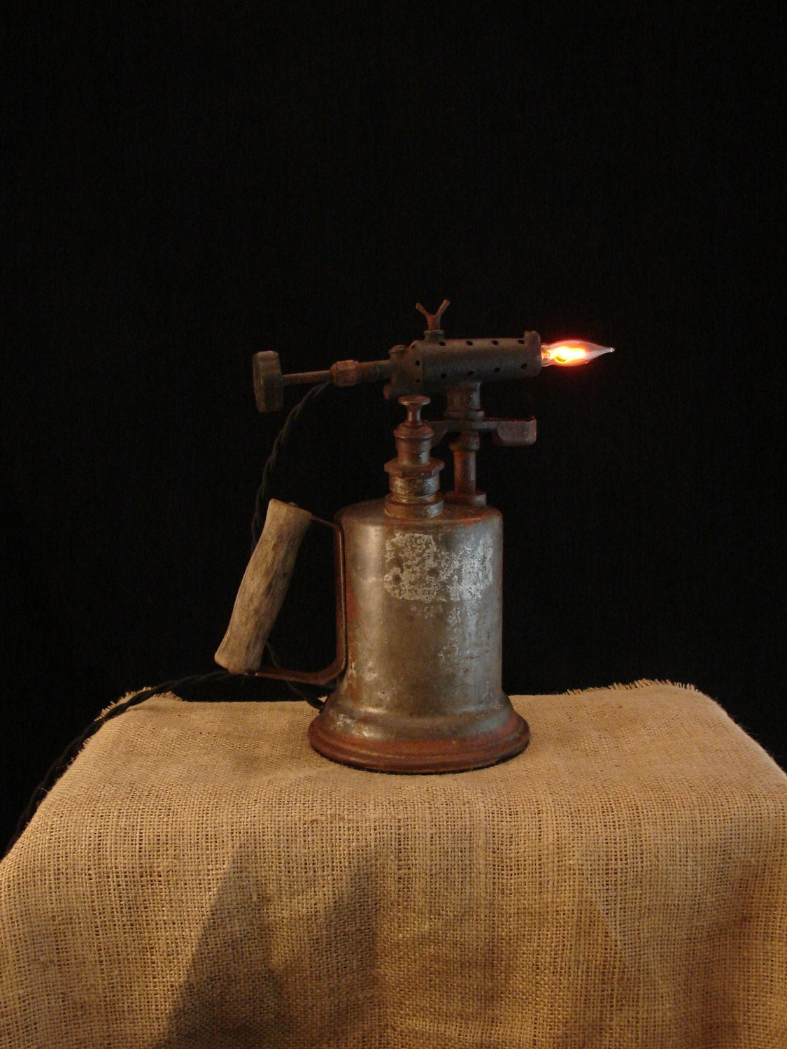 Upcycled Vintage Blow Torch Lamp