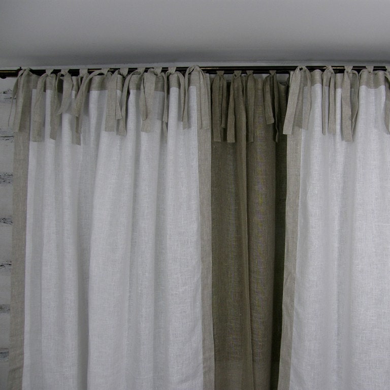 White Polka Dot Sheer Curtains Black Tie Top Curtains