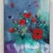 Reserved for Brigitta Original Abstract Floral Still Life on Small Canvas Acrylic Painting "Red Poppies in a Vase"