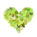 100 little hearts punches in green shades