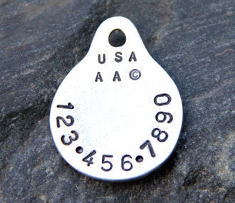 Dog Tag - Small Pet Tag - Pet ID - Personalized Tiny Tag With Paw Print Stamp