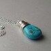 Turquoise Howlite Briolette Necklace - Wire Wrapped Teardrop Gemstone Pendant - Aqua and Silver Jewelry - Minimalist