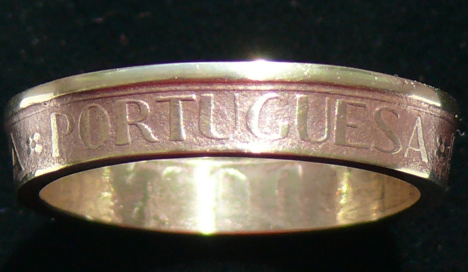 Brass Coin Ring 1986 Portugal 10 Escudos - Ring Size 10 and Double Sided