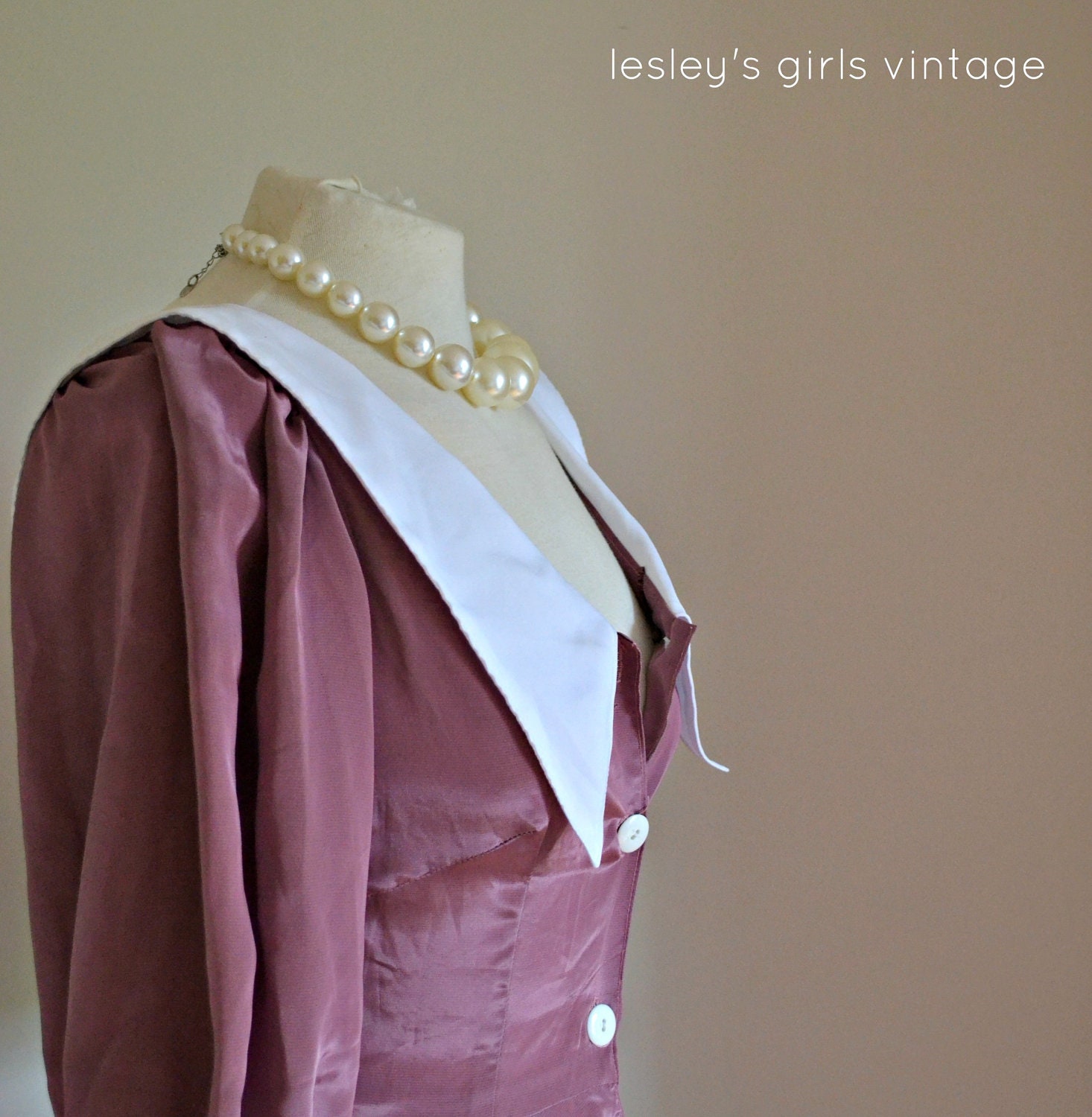 1950s style dress 1980s made Pink Dress Vintage with Peter Pan Collar summer Fashion // "Pretty in Pink" from Lesley's Girls Vintage