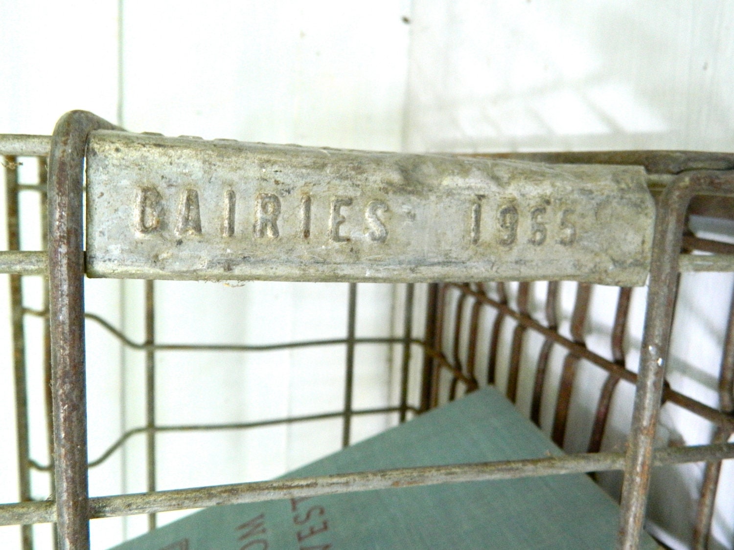 Vintage Milk Crate Metal Industrial