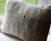 12x16 Upcycled Sweater and Linen Pillow Cover