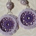 Crocheted Round Violet Earrings - Crochet earring jewelry - Violet earrings - Round earrings - Fashion crochet