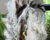 Hand Knit Scarf Bungalow Bill in Ivory made of Handspun Rustic Wool