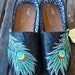 Black Glitter Peacock Feather TOMS shoes
