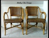Set of Vintage Rattan Arm Chairs
