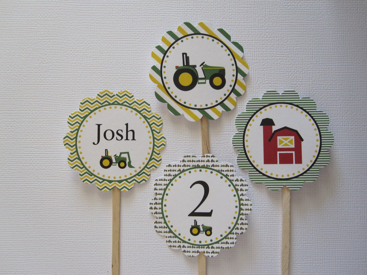 12 Personalized John Deere Cupcake Toppers Il_570xn