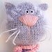 Crochet Cat toy tabby gray white kids childrens crochet toy