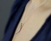 Silver tusk necklace - sterling silver horn