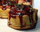 Vegan Fantastic wild blueberry buns with delicious blueberry sauce, love,natural and healthy ingredients,birthday,wedding.