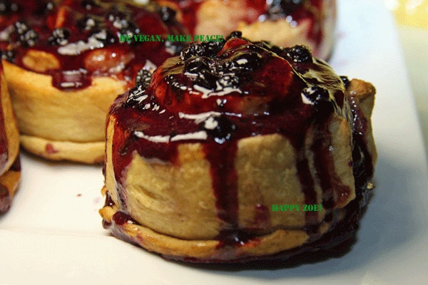 Vegan Fantastic wild blueberry buns with delicious blueberry sauce, love,natural and healthy ingredients,birthday,wedding.