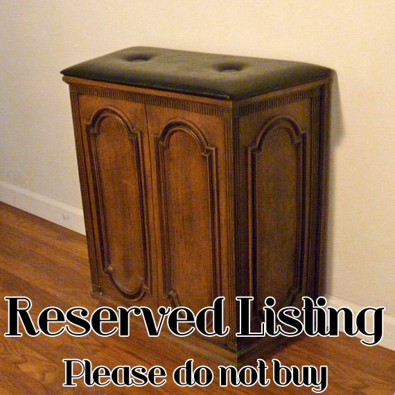 RESERVED - Vintage Mid Century Hamper Faux Bois