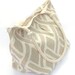 Tan and White Diamond Print Tote Bag with Rope Handles