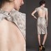 Vintage snake skin Open Back 80s Dress//mens wear//Glam//animal Print//cocktail//Cotton//Sexy