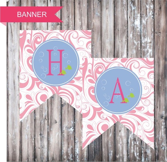 MERMAID BANNER - Under the Sea Party printables - by WC Designs Il_570xn