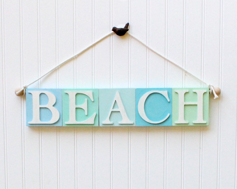 Wall Art BEACH Letter Blocks