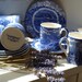 Flow Blue Demitasse Coffee Set x6 by Palissy England Thames River Scenes Blue & White