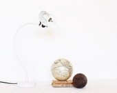 Vintage white modern table lamp - minimalist desk lamp