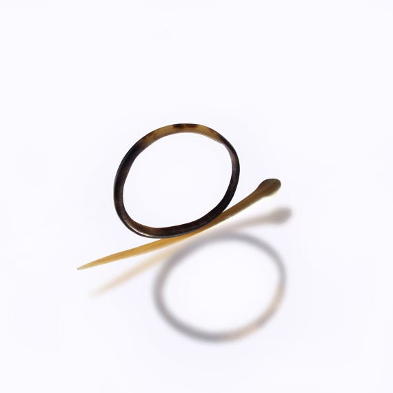 Shawl Pin, Hair Stick, Barrette, Scarf pin, Hair slider Barrette, Horn Tribal , MariyaArts