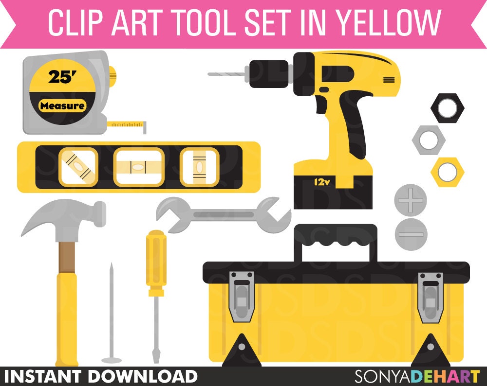 50% OFF Black Friday Sale Realistic Tools Tool Box Clip Art Scrapbooking Vector Commercial Instant Download Il_570xn